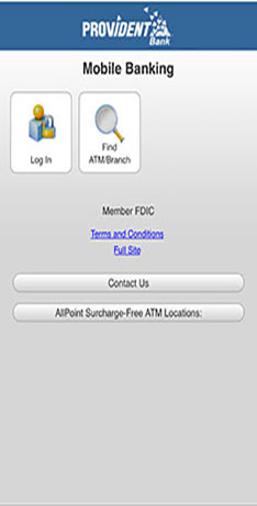 Image of Mobile Banking Browser Login Page with option to find an ATM/Branch Location